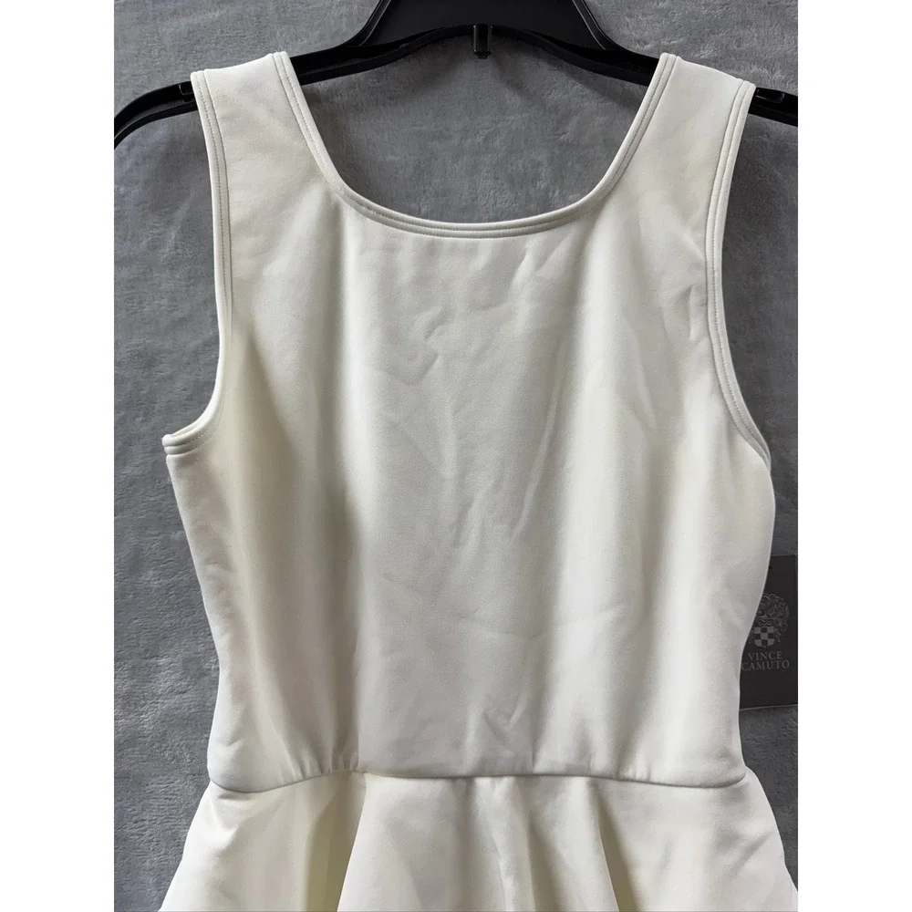 Vince Camuto Womens White Peplum One Piece Swimsuit Scoop Back Ivory Sz 10 NWT